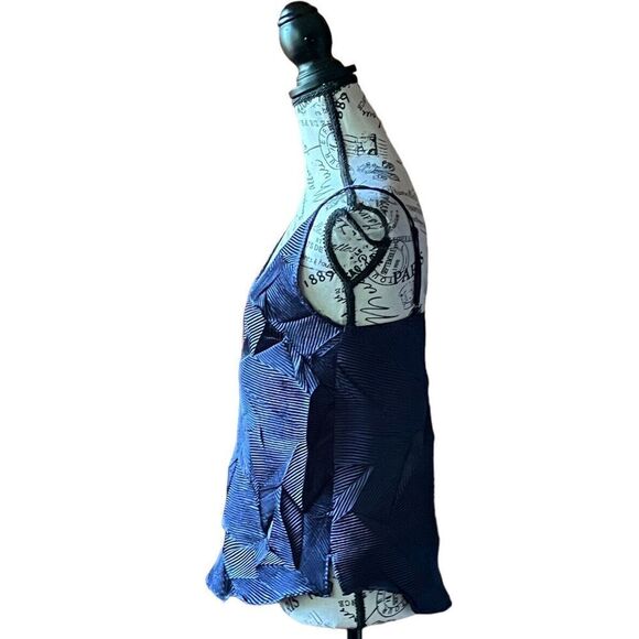 Anthropologie Floreat Crinkle Tank Top XS Navy Blue Spaghetti Strap Boho Classic - Picture 4 of 10